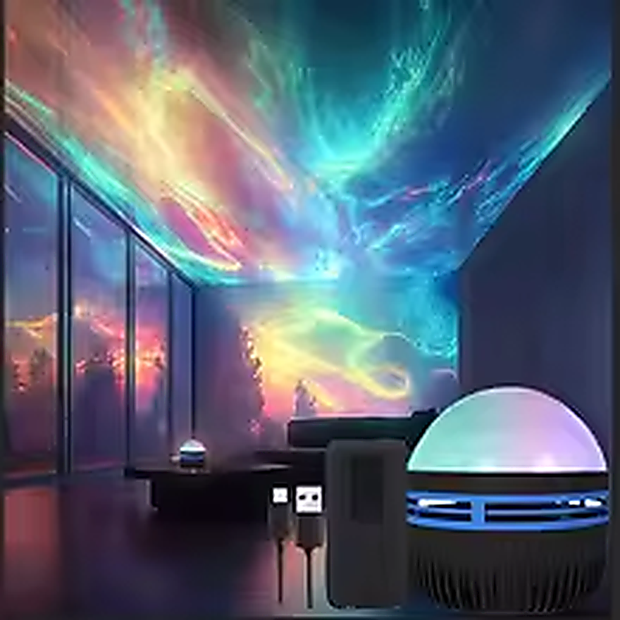 Lámpara LED de proyección de luces boreales, efecto Aurora Borealis